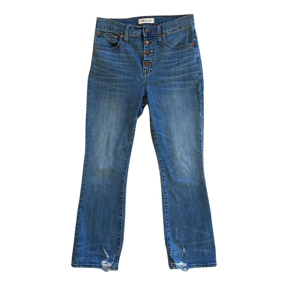 Madewell Cali Demi-Boot Jeans High Rise Distressed Medium Wash 26